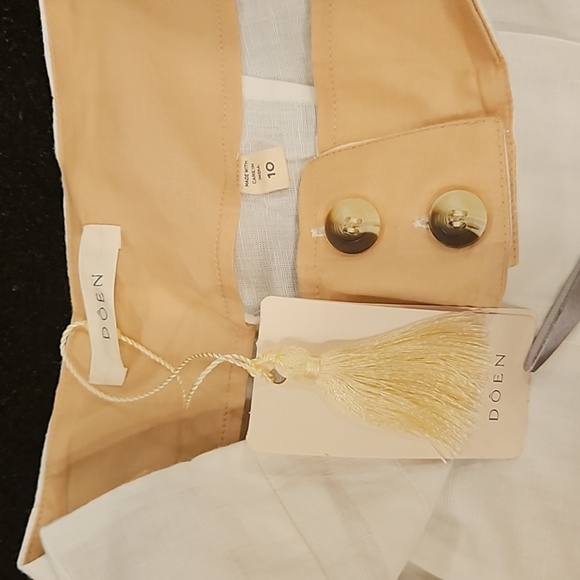 ๐DOEN๐ Louvre Pant ~ High Waisted Pleated Ankle Pants Salt White 10 NWT - Picture 15 of 16